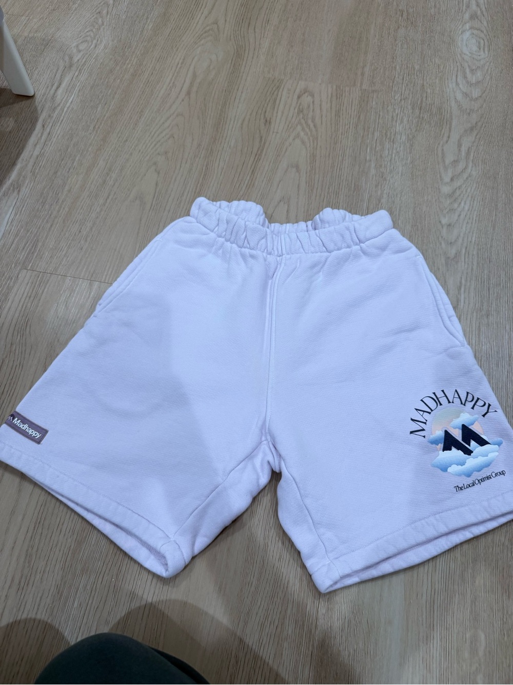 Madhappy White Logo Embroidered Kids Shorts